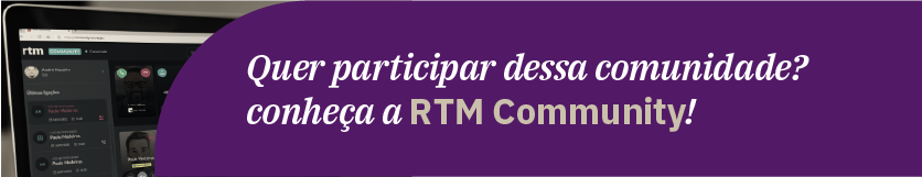 Banner da RTM Community, solução de comunicação entre traders. 
