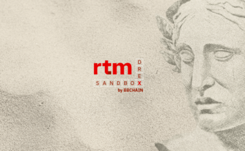 A imagem traz a logo da RTM e da BBChain, parceiras no Sandbox Drex.