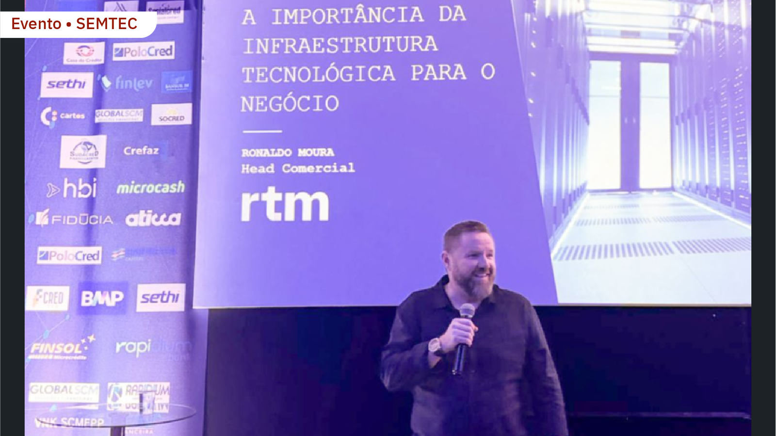 Ronaldo Moura, gerente comercial da RTM, em palestra no SEMTEC